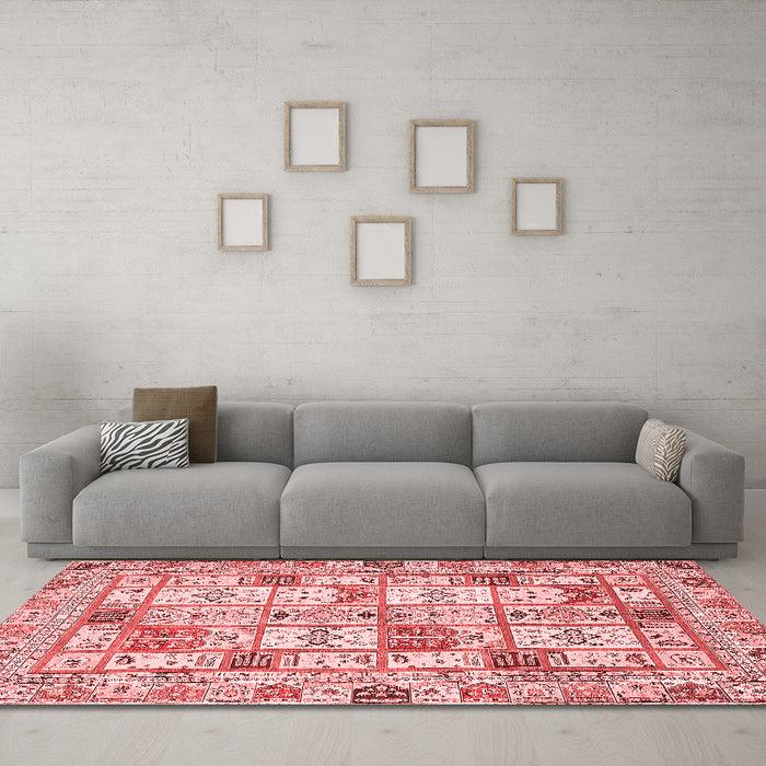 Modern Red Washable Rugs