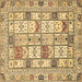 Square Abstract Brown Modern Rug, abs369brn