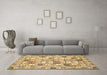 Machine Washable Abstract Brown Modern Rug in a Living Room,, wshabs369brn