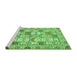 Sideview of Machine Washable Abstract Green Modern Area Rugs, wshabs369grn