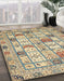 Machine Washable Abstract Khaki Gold Rug in a Family Room, wshabs369