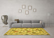 Machine Washable Abstract Yellow Modern Rug in a Living Room, wshabs369yw