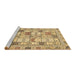 Sideview of Machine Washable Abstract Brown Modern Rug, wshabs369brn