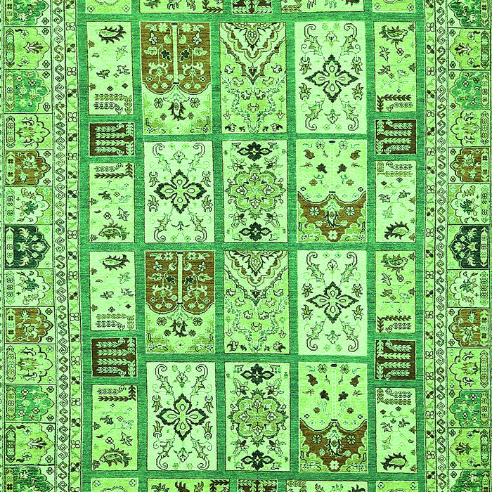 Machine Washable Abstract Green Modern Area Rugs, wshabs369grn