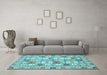 Machine Washable Abstract Light Blue Modern Rug in a Living Room, wshabs369lblu