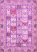 Machine Washable Abstract Pink Modern Rug, wshabs369pnk