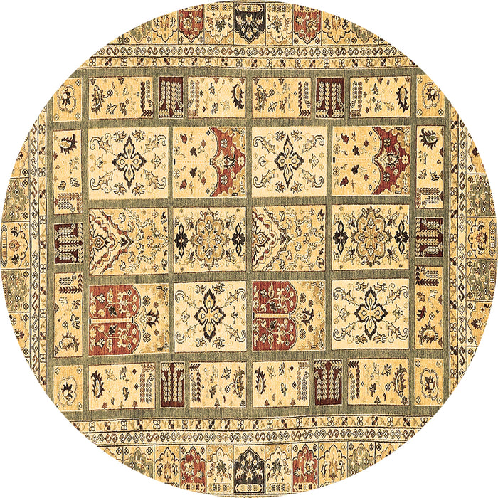 Round Abstract Brown Modern Rug, abs369brn
