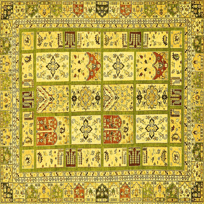Square Abstract Yellow Modern Rug, abs369yw