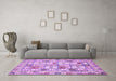 Machine Washable Abstract Purple Modern Area Rugs in a Living Room, wshabs369pur