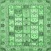 Square Abstract Emerald Green Modern Rug, abs369emgrn