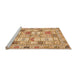 Sideview of Machine Washable Abstract Orange Modern Area Rugs, wshabs369org