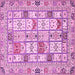 Square Machine Washable Abstract Pink Modern Rug, wshabs369pnk