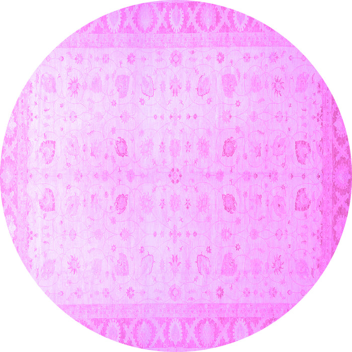 Round Oriental Purple Traditional Rug, abs36pur