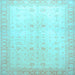 Square Oriental Light Blue Traditional Rug, abs36lblu