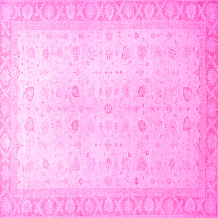Square Machine Washable Oriental Pink Traditional Rug, wshabs36pnk