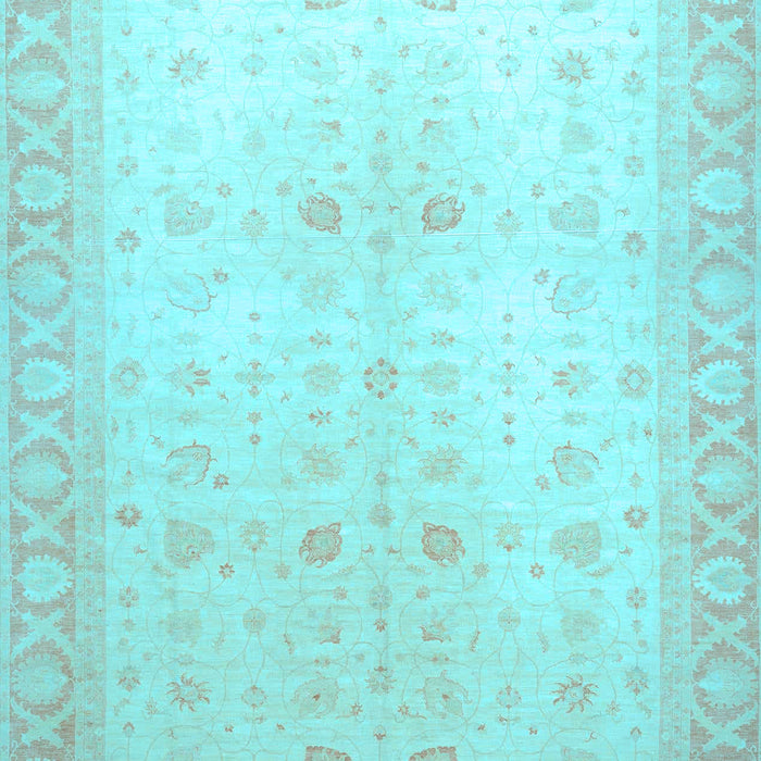 Machine Washable Oriental Light Blue Traditional Rug, wshabs36lblu