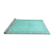 Sideview of Machine Washable Oriental Light Blue Traditional Rug, wshabs36lblu