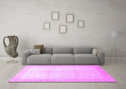 Machine Washable Oriental Purple Traditional Area Rugs in a Living Room, wshabs36pur