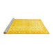 Sideview of Machine Washable Oriental Yellow Traditional Rug, wshabs36yw