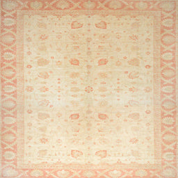 Square Abstract Khaki Gold Oriental Rug, abs36