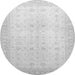 Round Oriental Gray Traditional Rug, abs36gry