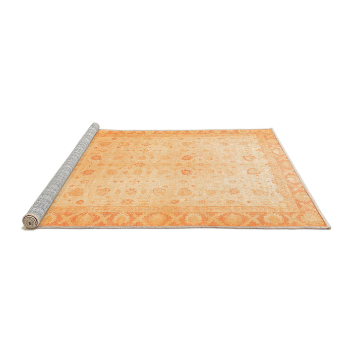 Sideview of Machine Washable Oriental Orange Traditional Area Rugs, wshabs36org