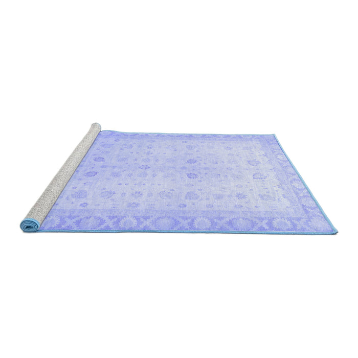 Sideview of Machine Washable Oriental Blue Traditional Rug, wshabs36blu