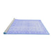 Sideview of Machine Washable Oriental Blue Traditional Rug, wshabs36blu