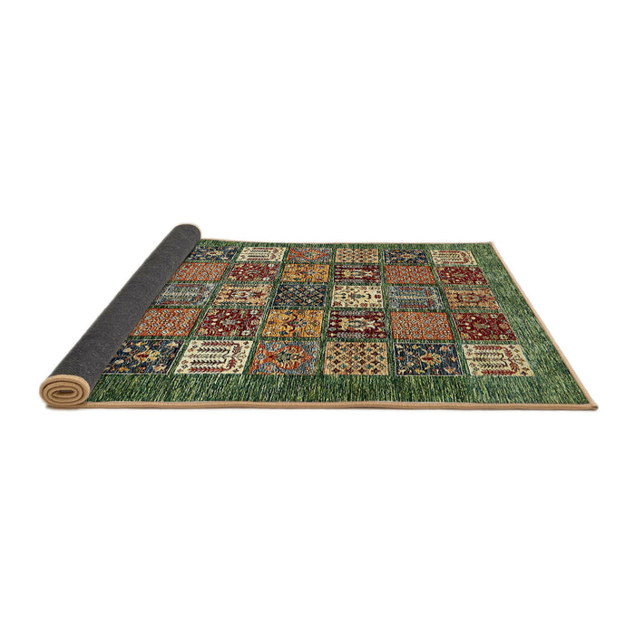 Sideview of Abstract Avocado Green Modern Rug, abs370