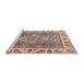 Sideview of Machine Washable Abstract Brown Rug, wshabs3700