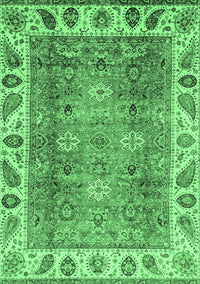 Oriental Emerald Green Traditional Rug, abs3700emgrn