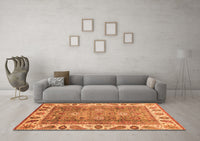 Machine Washable Oriental Orange Traditional Rug, wshabs3700org