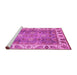 Sideview of Machine Washable Oriental Pink Traditional Rug, wshabs3700pnk