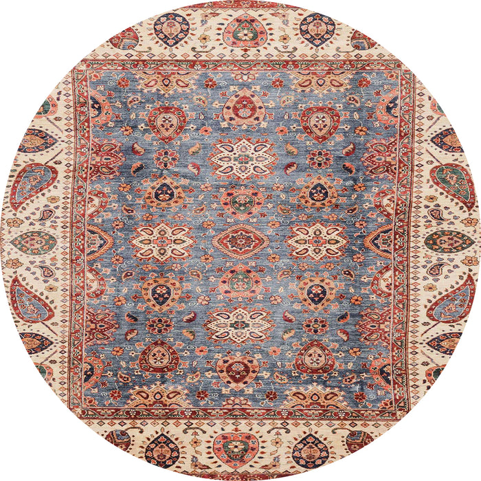 Round Abstract Brown Oriental Rug, abs3700