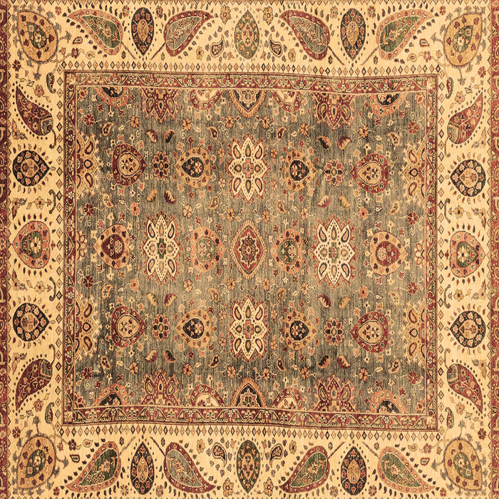 Square Oriental Brown Traditional Rug, abs3700brn