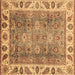 Square Oriental Brown Traditional Rug, abs3700brn