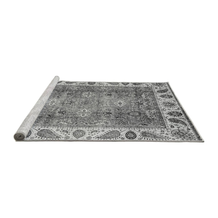 Sideview of Machine Washable Oriental Gray Traditional Rug, wshabs3700gry
