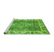 Sideview of Machine Washable Oriental Green Traditional Area Rugs, wshabs3700grn