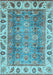Machine Washable Oriental Light Blue Traditional Rug, wshabs3700lblu
