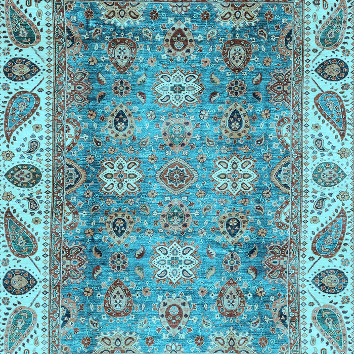 Machine Washable Oriental Light Blue Traditional Rug, wshabs3700lblu