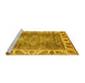 Sideview of Machine Washable Oriental Yellow Traditional Rug, wshabs3700yw