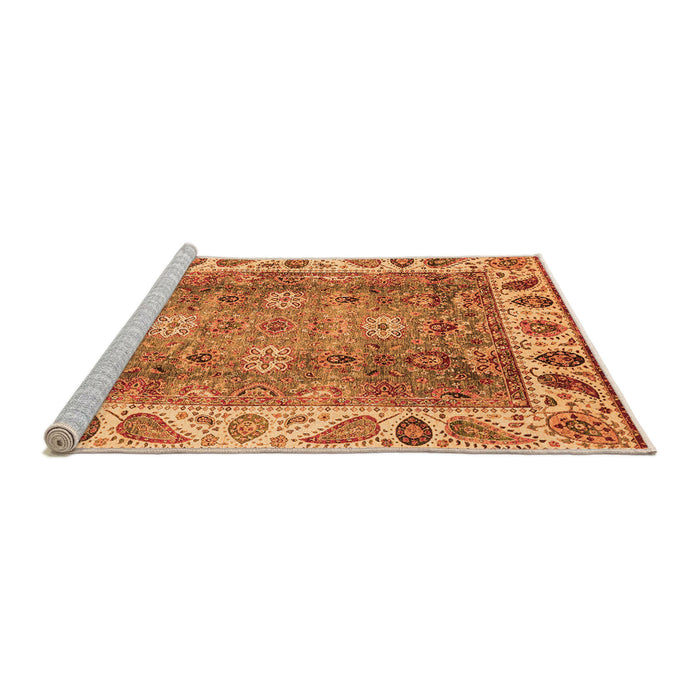 Sideview of Machine Washable Oriental Orange Traditional Area Rugs, wshabs3700org