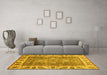 Machine Washable Oriental Yellow Traditional Rug in a Living Room, wshabs3700yw