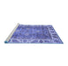 Sideview of Machine Washable Oriental Blue Traditional Rug, wshabs3700blu