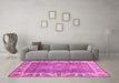 Machine Washable Oriental Pink Traditional Rug in a Living Room, wshabs3700pnk