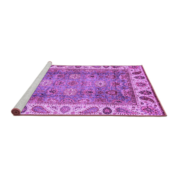 Sideview of Machine Washable Oriental Purple Traditional Area Rugs, wshabs3700pur