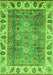 Machine Washable Oriental Green Traditional Area Rugs, wshabs3700grn