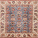 Square Abstract Brown Oriental Rug, abs3700