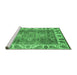 Sideview of Machine Washable Oriental Emerald Green Traditional Area Rugs, wshabs3700emgrn