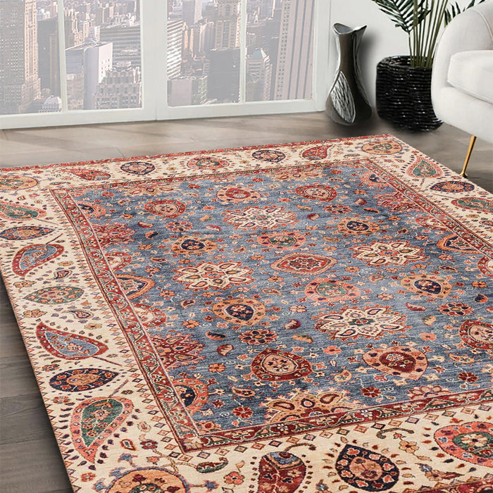 Machine Washable Abstract Brown Rug in a Family Room, wshabs3700